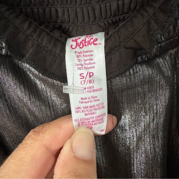 Justice Shiny Black Tiered Mini Skirt - Picture 2 of 3